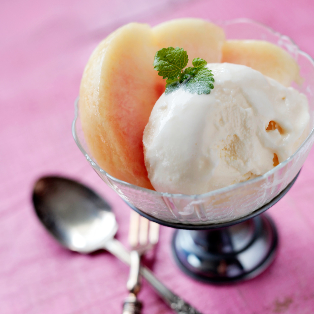 白桃のデザート