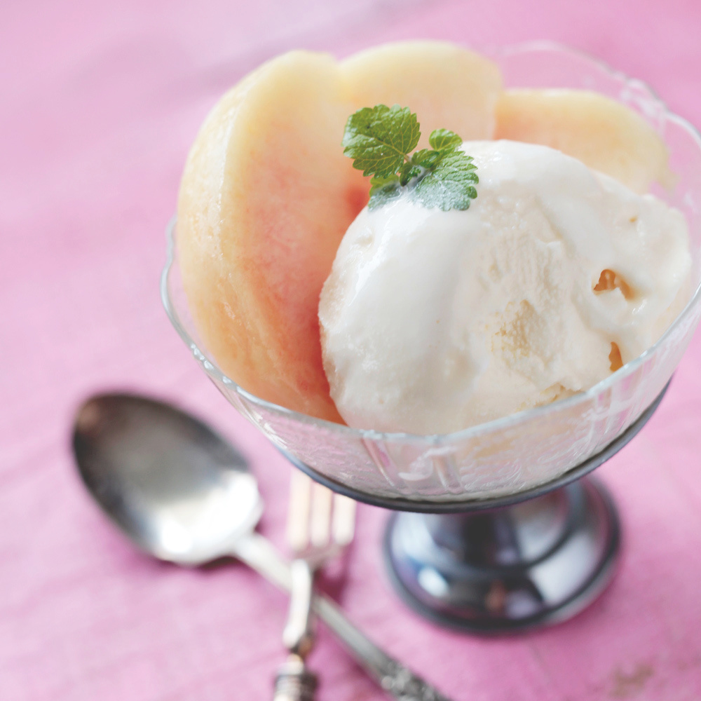 白桃のデザート